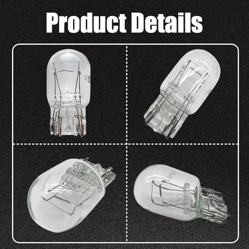 10PCS 7443 Bulb, Car Brake Lights, 1891/7443 12V 21/5W Quartz Glass Shockproof Anti-UV Dual-filament Mini Halogen Bulbs, Universal T20 Automotive Brake Bulb Car Accessory for Cars Trucks SUVs (White)
