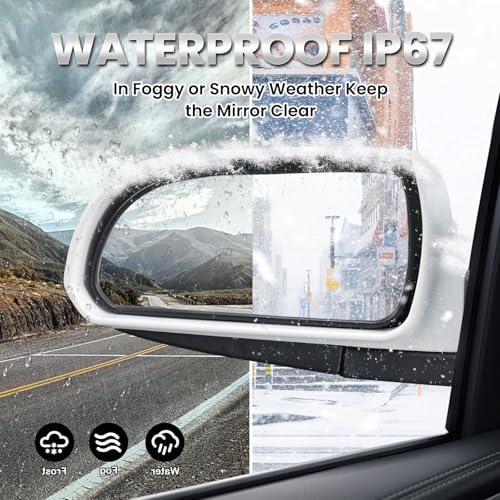 Left Driver Side Mirror Compatible with Hyundai Sonata 2006 2007 2008 2009 2010 Power Glass Manual Folding Heated White (5 Pin) Replace HY1320149 | 87610-0A000