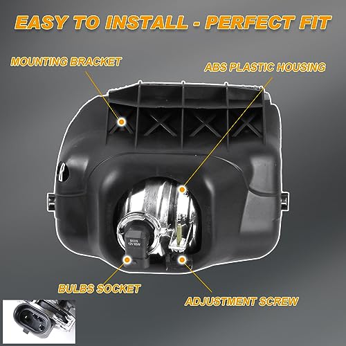 Nakuuly Fog Lights Compatible With 2003-2006 Chevy Silverado 1500 2500 3500 1500HD 2500HD 2007 Classic 02-06 Avalanche Driver and Passenger Side Fog Bumper Lamp Assembly with Bulbs Clear Lens