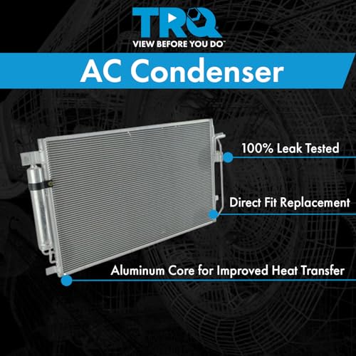 TRQ A/C Condenser and Receiver Drier Assembly Compatible with 2007-2018 Nissan Altima 2009-2014 Maxima 2016-2020 Maxima