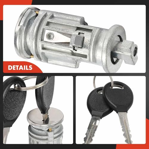 A-Premium Ignition Lock Cylinder with 2 keys Compatible with Dodge, Chrysler & Mitsubishi Vehicles - Ram 1500 2500 3500, Durango, Dakota, Aspen, Raider
