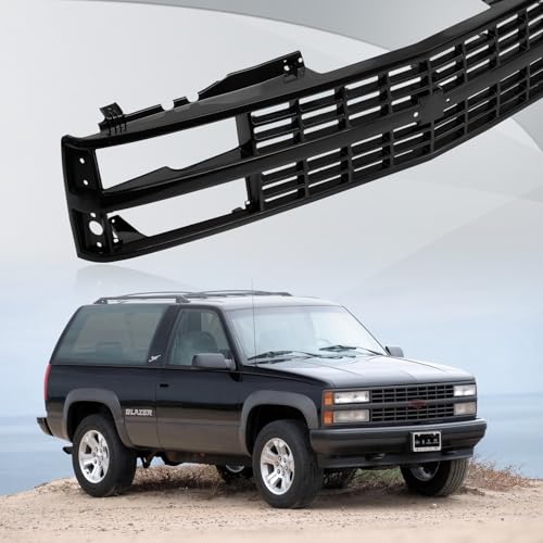 CarPartsDepot Front Grille Grille Black Shell With Black Insert Compatible With CHEVROLET 1988-1993 C/K 1500 2500 3500 & 1992-1993 Blazer GM1200228