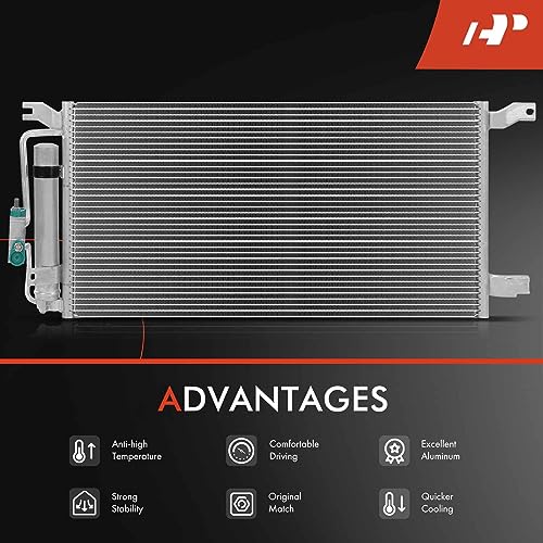 A-Premium Air Conditioning A/C Condenser Compatible with Chevrolet Venture 2001-2005, Uplander & Buick Rendezvous, Terraza & Oldsmobile Silhouette & Pontiac Aztek, Montana & Saturn Relay