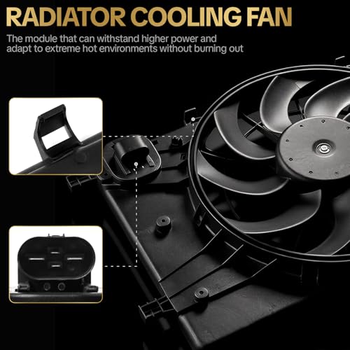 AUTISTOP 620-658 Engine Radiator Cooling Fan Assembly for 2011-2016 Chevrolet Cruze 1.4L/1.8L for 2012-2017 Buick Verano L4 2.4L Replaces OE 622890 GM3115243