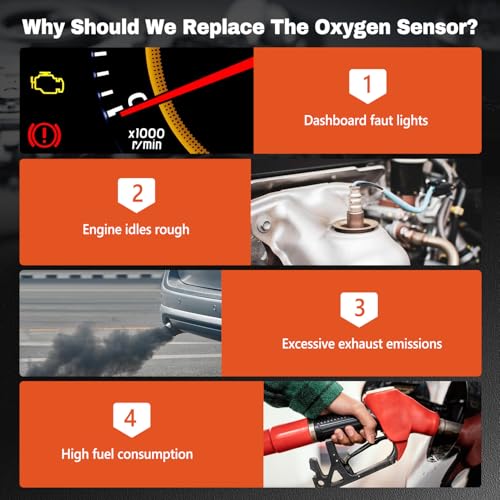 4PCS 15717 Oxygen Sensor Upstream Downstream O2 Sensor Compatible with Ford F150 F250 F350 Ranger Escape Explorer Mustang Foucs Expedition Mazda Lincoln Jaguar Mercury Aston Martin Replace 15716 15718