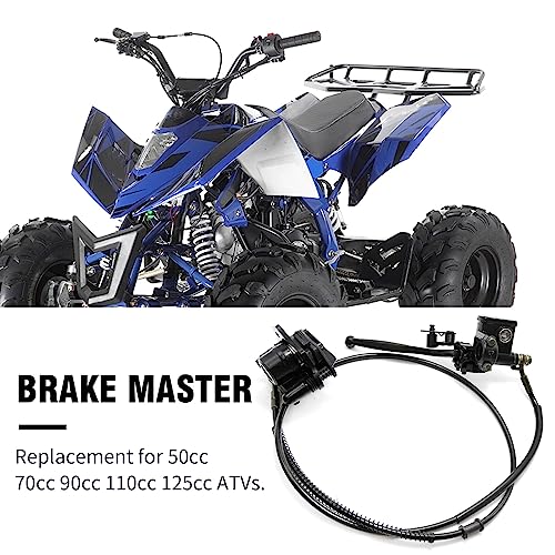 Aynaxcol Left Hydraulic Brake Master Caliper Rear Hand Hydraulic Disc Brake Assembly Replacement for 50cc 90cc 110ccc 125cc Chinese Taotao Roketa Sunl Go-Kart Dune Buggy Quad ATV Dirt Mini Bike