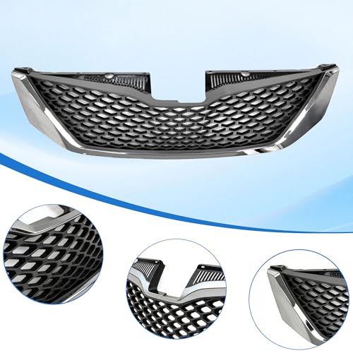 Tyrigion Front Bumper Upper Grille Honeycomb Chrome Grill For 2011-2017 Toyota Sienna TO1200334