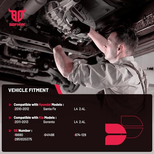 BDFHYK Catalytic Converter Exhaust Manifold for Hyundai Santa Fe 10-12, for Kia Sorento 11-13 2.4L L4,409 Stainless Steel Replaces 16690 641498 674-129 285102G375