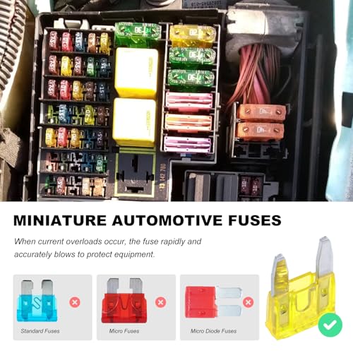 Rdxcv 25 PCS 20 Amp Mini Car Fuses, 20A Automotive Blade Fuse Replacement, Auto Fuse Kit for Car RV Truck Motorcycle SUV Boat