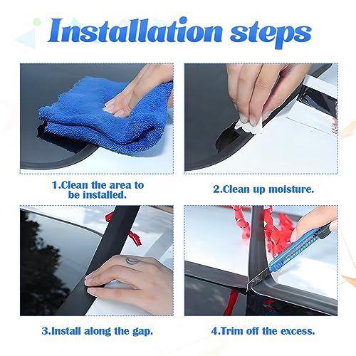 BESULEN 26 Ft Car Windshield Weather Stripping, T Shape 14mm+19mm As a Set, Adhesive Rubber Seal Strip, Auto Sunroof Sealing Gasket, Front Rear Windshield Trim Leak Sound Proofing Weatherstrip
