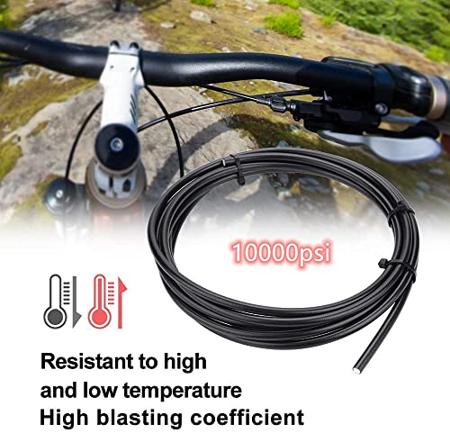CYSKY Bike Hydraulic Brake Hose Kit 2500mm for Shimano BH59 BH90 Sram Avid System, Included 8 Bike Brake Olive and 8 Brass Connecting Insert (Black)