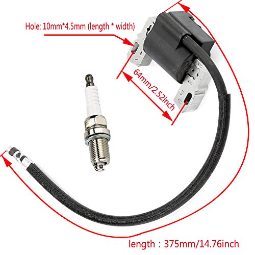591459 Ignition Coil Magneto Armature + RC12YC Spark Plug Compatible with Briggs and Stratton 492341,491312,495859,490586 Lawn Mower Engines parts, By LIYYOO