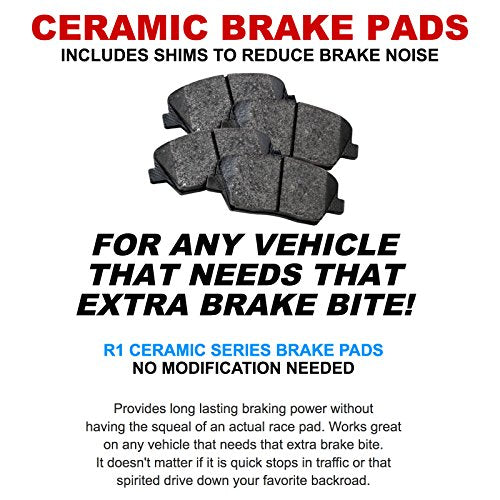 R1 Concepts Front Brake Kit Fits 2013-2019 Nissan Sentra| Semi Met Brake Pads and Blank Brake Rotors| 11.0" Front