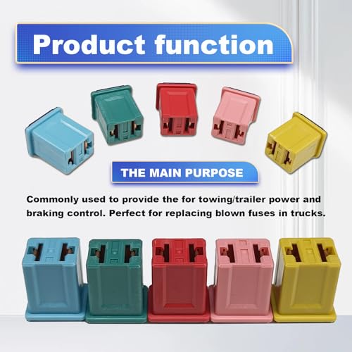 Pleoos 10Pcs Jcase Fuse Kit Mini Jcase Fuse Assortment Low Profile for Pickup Trucks Cars and SUVS (20A/30A/40A/50A/60A, 2pcs Each)