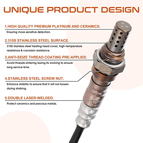 ACAUTO 234-4012 234-4018 Oxygen Sensor O2 Sensor Compatiable with Chevy Silverado 1500 Tahoe Suburban Express 1500 Suburban, GMC Yukon XL Sierra Cadillac Escalade 2344012 SU187 250-24018 4 Pack