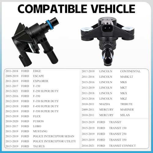 Vapor Canister Purge Valve 911-222 EVAP Evaporative Emissions Vapor Canister Purge Solenoid Valve Compatible with 2009-2019 Ford Explorer F150 F250 F350 Super Duty Mustang Lincoln Replace#AU5Z-9C915-B