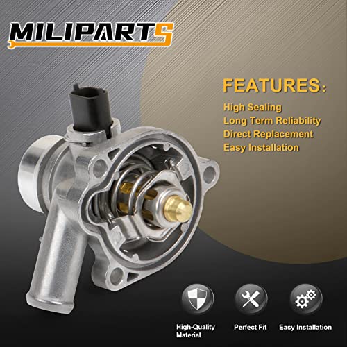 MILIPARTS Upgraded Aluminum Engine Coolant Thermostat Housing Assembly Compatible with Buick Encore 2013-2020 Chevy Cruze Sonic Trax 2011-2016 1.4L Replace 55579010