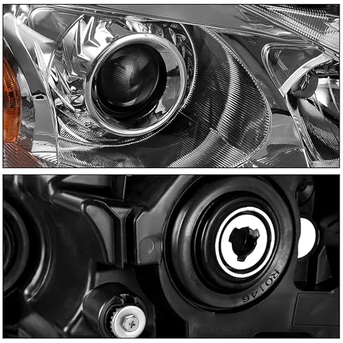 AUTOSAVER88 Headlight Assembly Compatible with 2013 2014 2015 Altima 4-Door Sedan 13 14 15 Altima Base/S/SL/SV Projector Headlamp Direct Replacement Chrome Housing Amber Reflector Left + Right
