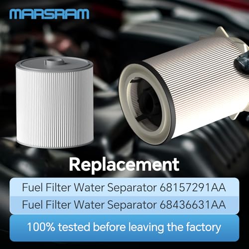 Marsram 6.7 Cummins Fuel Filter Water Separator Set fits for 2019 2020 2021 2022 2023 2024 Dodge Ram 2500 3500 4500 5500 6.7L Cummins Diesel Turbo Engines, Replace 68157291AA 68436631AA