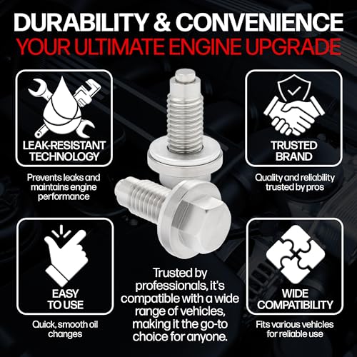 Votex - Made in USA - M12 X 1.75 X 28MM Magnetic Engine Oil Drain Plug, Fits Chevrolet, Ford, GMC - Part Number DP060
