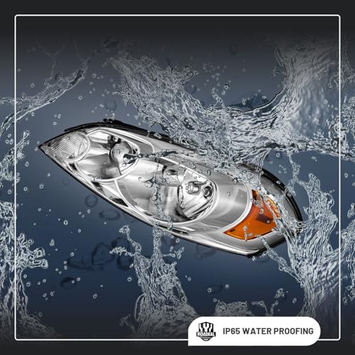 ROADEAL Headlights W/Bulbs for 2006-2013 Chevy Impala, 2006-2007 Chevy Monte Carlo, 2014-2016 Impala Limited Halogen Headlamp Replacement Driver & Passenger Side