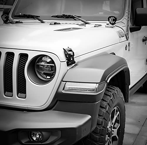 Seven Sparta Hood Latches Aluminum Hood Catch Compatible with Jeep Wrangler JK/JKU 2007-2017, JL/JLU 2018-2022 & Jeep Gladiator 2020-2022, 1 Pair (Base)