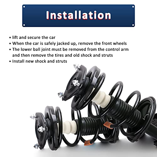 MOSTPLUS 4PCS Front+Rear Complete Struts Shock Assembly W/Coil Spring Compatible for 2007-2012 Nissan Sentra 2.0L