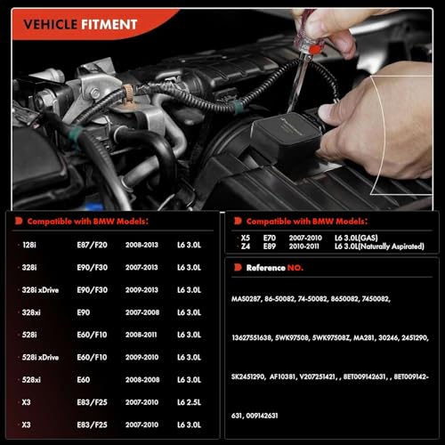 A-Premium Mass Air Flow Sensor [5 Pins] Compatible with BMW 328i 2007-2013, 328xi 2007-2008, 528i 2008-2011, 528xi 2008, X3 X5 2007-2010, 128i 2008-2013, Z4 2010-2011