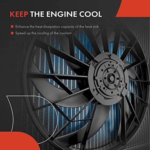 A-Premium Engine Radiator Cooling Fan Assembly Compatible with Select Toyota & Lexus Models - Sienna 2011-2016, RX350 2010-2015, fits with Trailer Tow Package - Replace# 163610P180, 163610P440