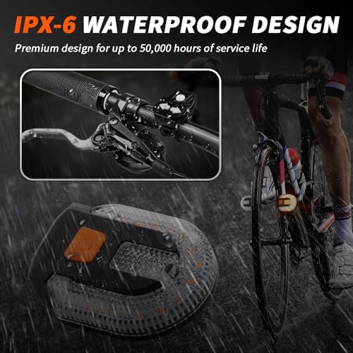 UPXSXT 4Pcs Turn Signals for Bicycles with Alarm, USB Charging Remote Control Split/Integrated Bike Tail Light 5 Modes Waterproof Strobe Bike Rear Lights Can be Mounted on Front and Rear of Bicycle