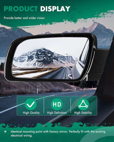 SCITOO Side View Mirrors Fit for 1988-1999 For Chevy C1500 C2500 C3500 For Chevy K1500 K2500 K3500 1995-2000 For Chevy Tahoe Manual Folding adjustment 15036360 GM1321122, GM1320122