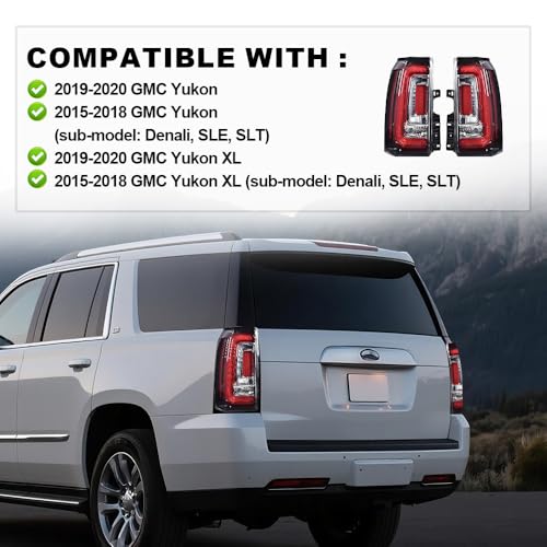 G-PLUS LED Bar Tail Lights Fit 2015-2020 GMC Yukon