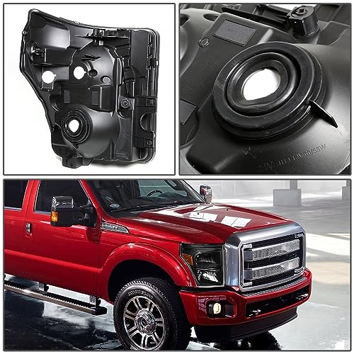 DNA MOTORING Headlights Assembly Compatible with 11-16 F-250 / F-350 / F-450 / F-550 Super Duty, Black Amber, HL-OH-FSU13-BK-AM