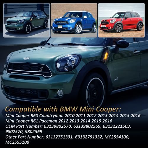 LED Side Marker Lights for Mini Cooper R60 R61 Countryman Paceman 2011-2016