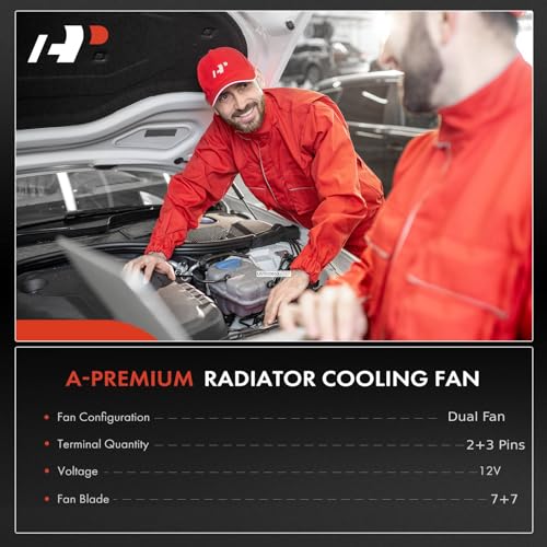 A-Premium Engine Radiator Cooling Fan Assembly Compatible with Select Chevrolet & Buick Models - Impala 2006-2011, Monte Carlo 2006-2007, Lacrosse 2008 - Replace# 89018690, 89018691