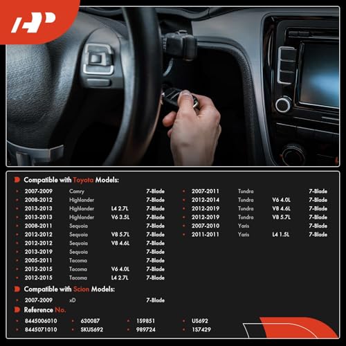 A-Premium Ignition Starter Switch Compatible with Toyota & Scion Vehicles - Camry 2007-2009, Tacoma 2005-2015, Tundra 2007-2019, Highlander 2008-2013, Tundra 2012-2019, Yaris 2007-2011, Sequoia, xD