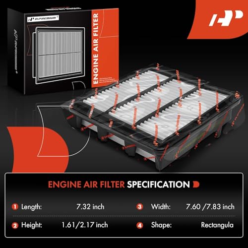 A-Premium Engine Air Filter Compatible with Honda CR-V CRV 2023, Civic 2022-2023, Accord 2023 & Acura Integra 2023-2024, 1.5L, Replace# 1722064AA00
