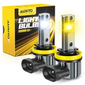 AUXITO H11 LED Dual Color Bulb 80000LM, 6500K White 3000K Golden Yellow Switchback Fog Lights, 60000H Extremely Long Life, 1:1 Mini Design for Easy Installation, Pack of 2