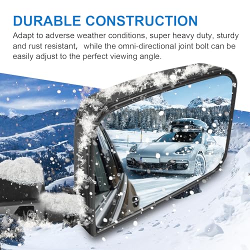 JDMSPEED Pair Driver & Passenger Side View Mirrors Compatible with Jeep Wrangler 1987-2002 Manual Folding No Heated with Black Cover Replace# CH1320102 CH1321102