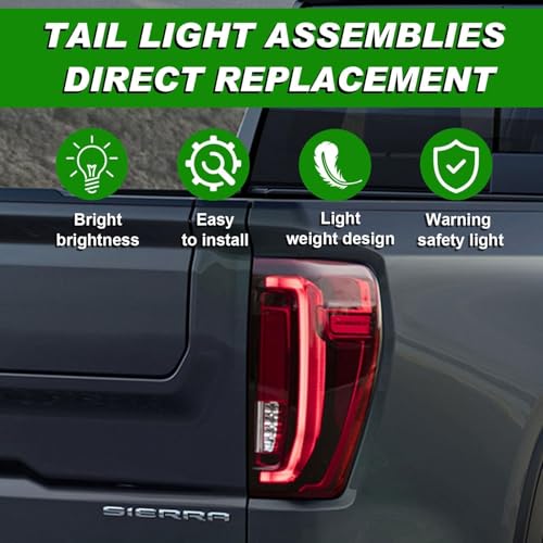 Lochnchn LED Tail Light Assembly Compatible with 2019-2025 GMC Sierra 1500/2500HD/3500HD,Right Passenger Side Taillights Rear Lamp with Brake Light Replace# 84565922 GM2801310
