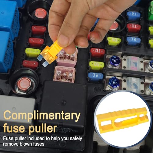 1332 Pcs Car Fuse Assortment Kit, 680PCS Mini Blade Fuses + 520 Standard Automotive Fuses + 132 Micro + Puller, RV/Camper/Truck/Motorcycle/Yacht Essentials (2A 3A 5A 7.5A 10A 15A 20A 25A 30A 35A 40A)