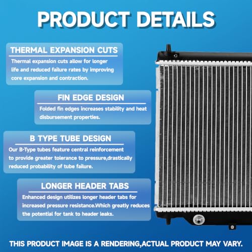 AlpaSpare 13448 Radiator | MT,Without TOC & EOC | 30-3/5" Core | Fits For Ram ProMaster 3500 14-21; Ram ProMaster 2500 14-20; Ram ProMaster 1500 14-20