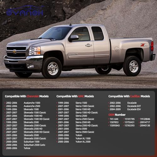 OVANOH Pair Front Driver & Passenger Power Window Regulator w/Motor Compatible for Chevy Silverado Tahoe Suburban Avalanche Cadillac Escalade GMC Yukon Sierra 2000-2006 Left & Right Side Set of 2