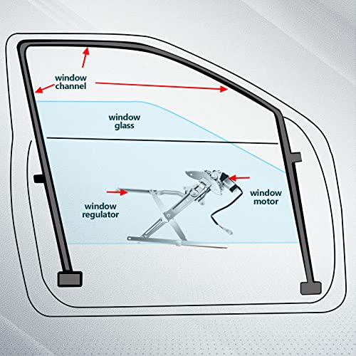 FINDAUTO Power Window Regulator Front Left Driver Side fit for 1995-2004 for Toyota for Tacoma 741-799 Window Regulator and Motor Assembly with Motor