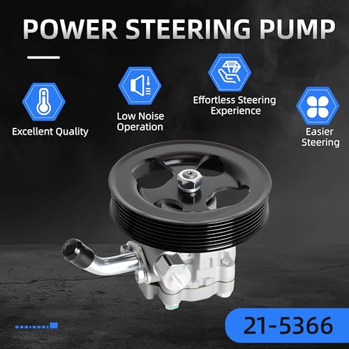 Loautong Power Steering Pump with Pulley, for Infiniti QX56 2004-2011, for Nissan Armada 2005-2009, for Nissan Pathfinder 2008-2010, for Nissan Titan 2004-2010, V8 5.6L, Replace 21-5366 96-5366