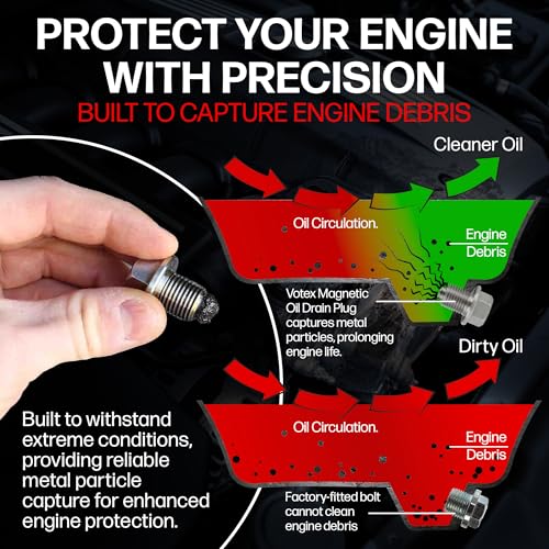 VOTEX - MADE IN USA - DP031 Stainless Steel Engine Neodymium Magnetic Oil Drain Plug fits Harley Davidson/Buell - Part Number 60328-98B / 60328-98A