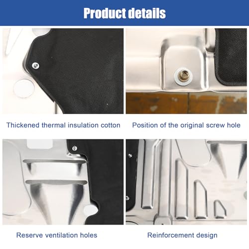 TomGoo Engine Splash Shield Guard Compatible with Honda Civic 2016 2017 2018 2019 2020 2021, Engine Case Guard Under Car Shield Cover OEM 74110-TBA-A00 90674-TY2-A01 Engine Splash Guard