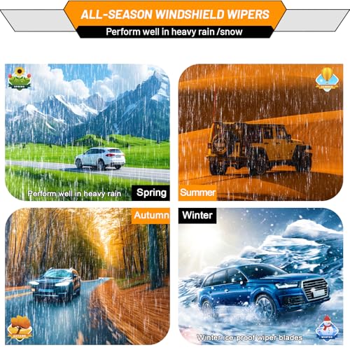 AUTOBOO 3-Pack Windshield Wiper Blades for Ford Explorer 2011-2026, Original Equipment Replacement 26"+22" Front and 11" Rear, All-Weather Performance, Easy One-Click Install