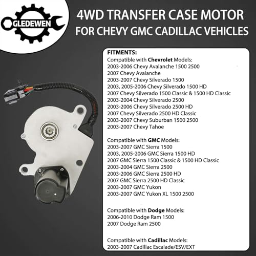 600-910 4WD Transfer Case Shift Encoder Motor | Replacement for 2003-2010 Chevy Silverado Suburban Tahoe GMC Sierra Yukon Cadillac Escalade | Replaces# 19125571, 19125640, 600-910