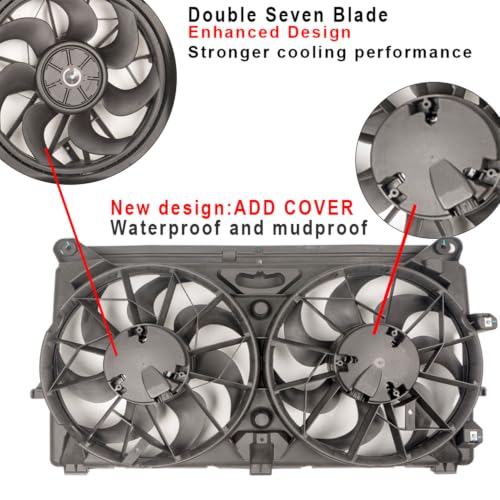 Focreedy GM01 Dual Radiator Electric Fan for Silverado Tahoe 05-14 620-654